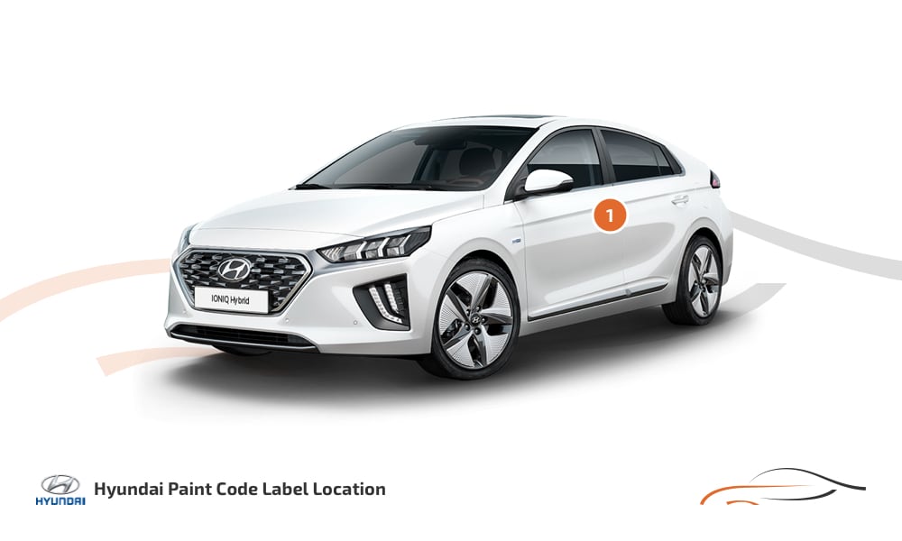 Kleurcode locatie Hyundai